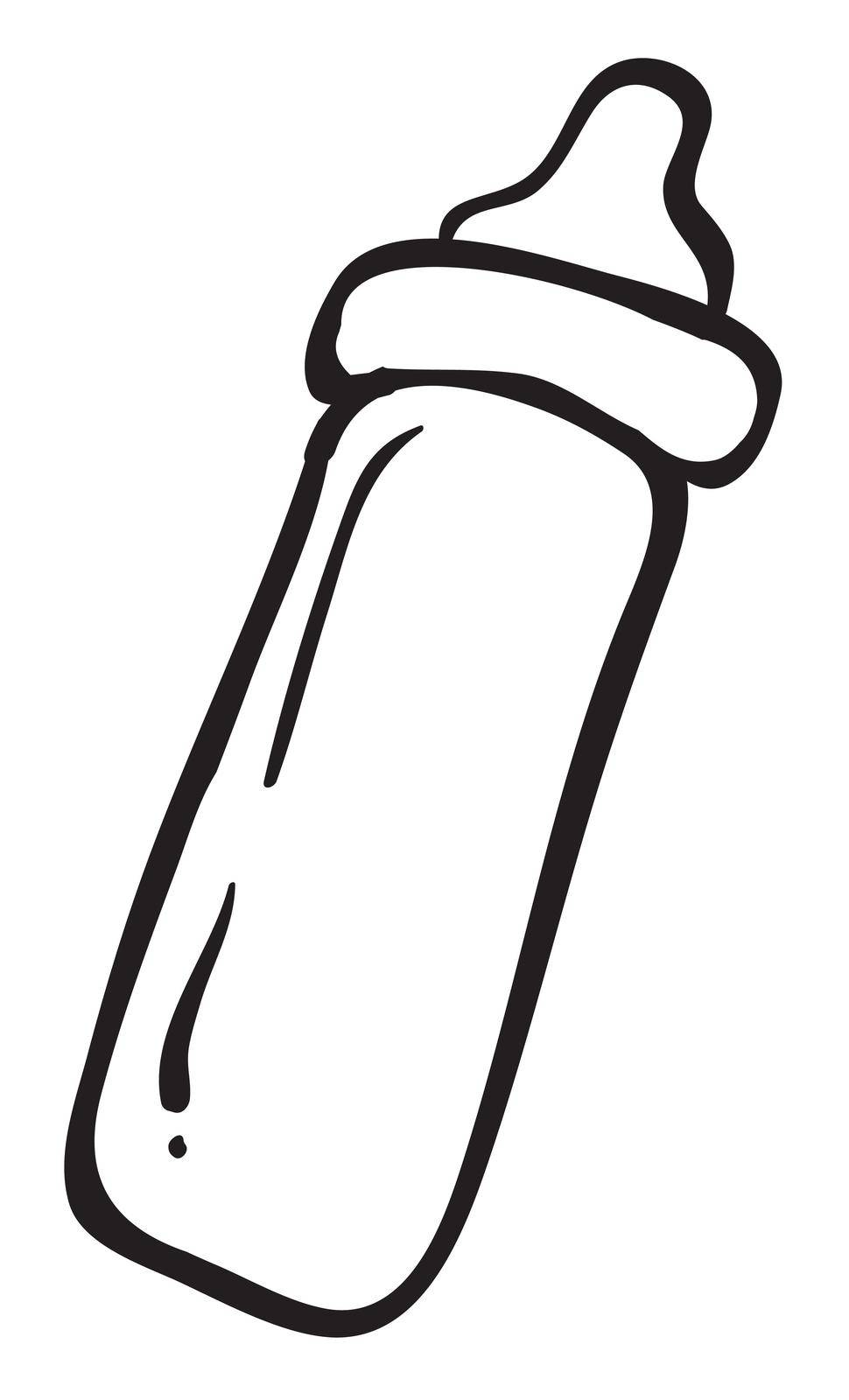 illustration of milkbottle outline on a white