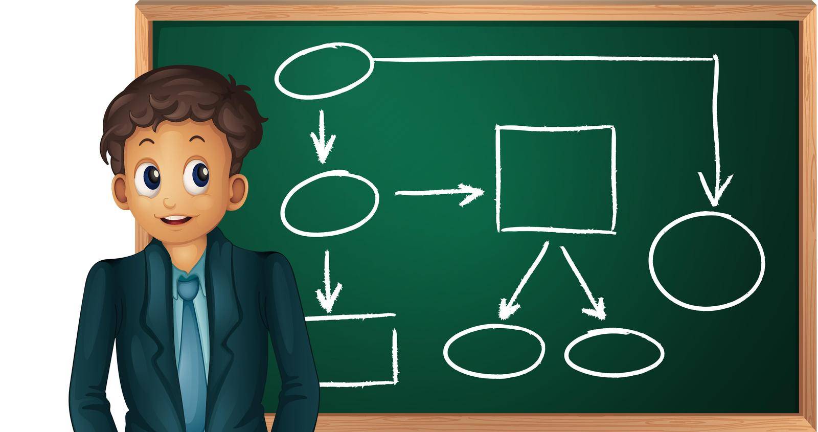 Illustration of a man showing networking