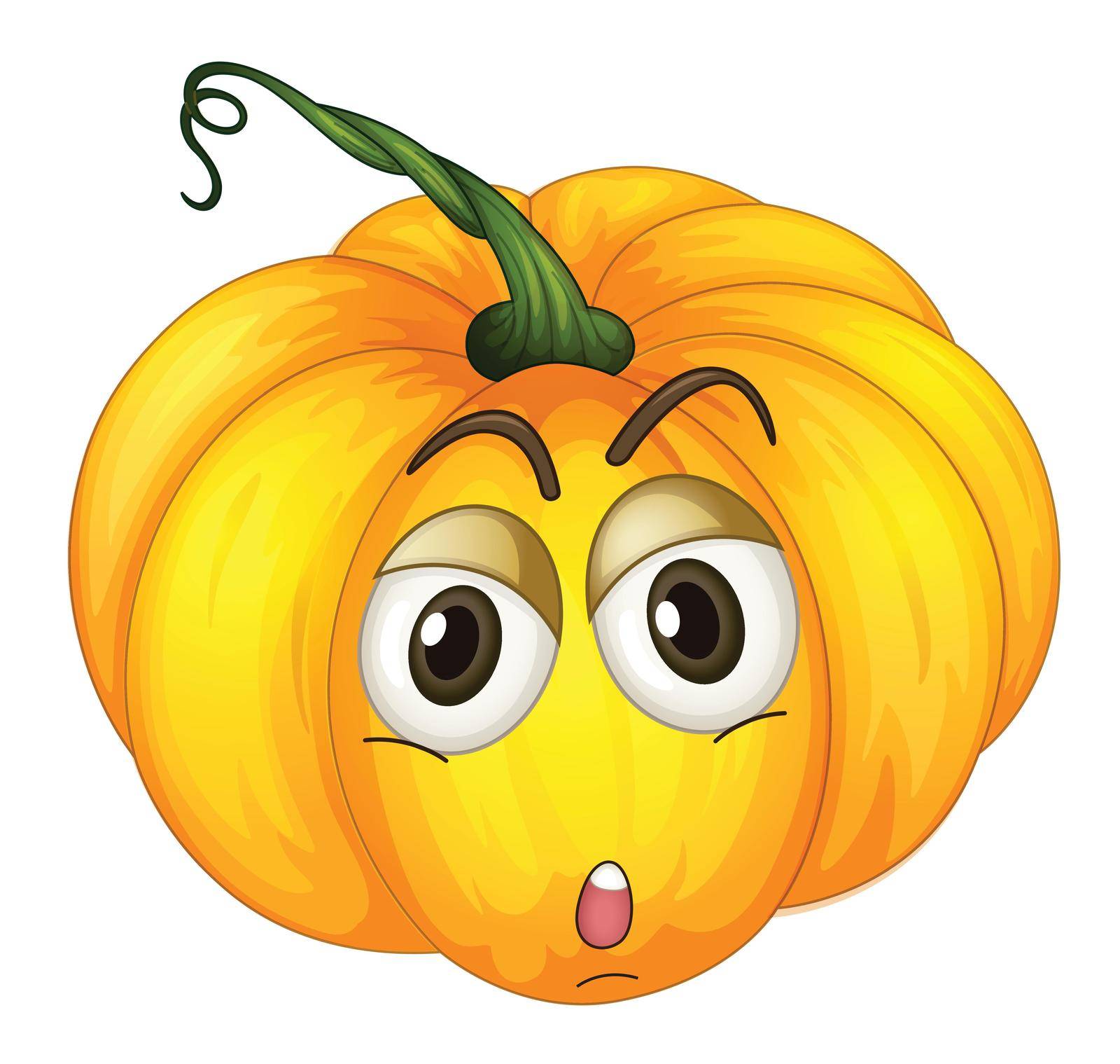 Illustration of a bored pumpkin