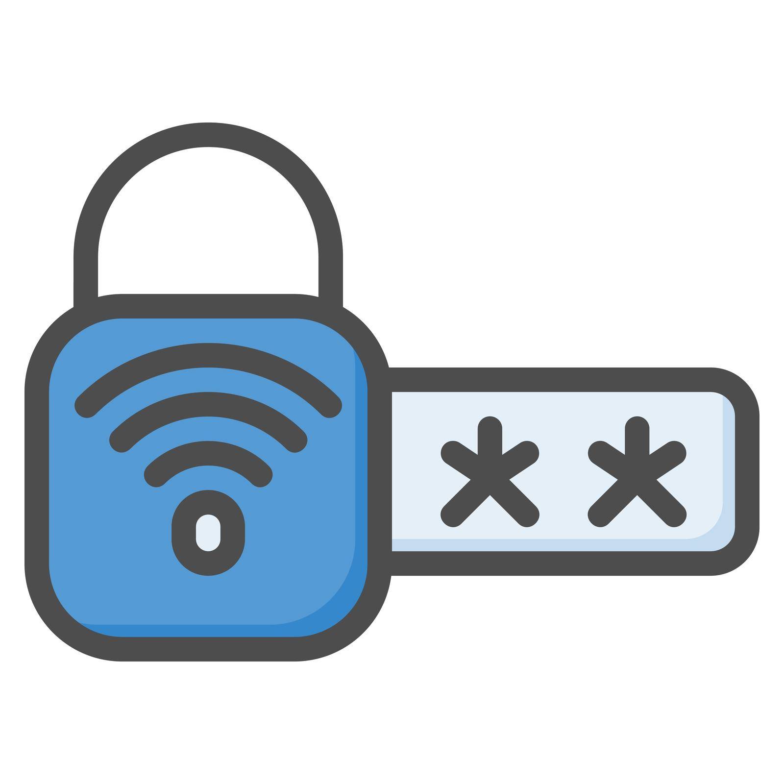 Password icon design outline color style by Aficons