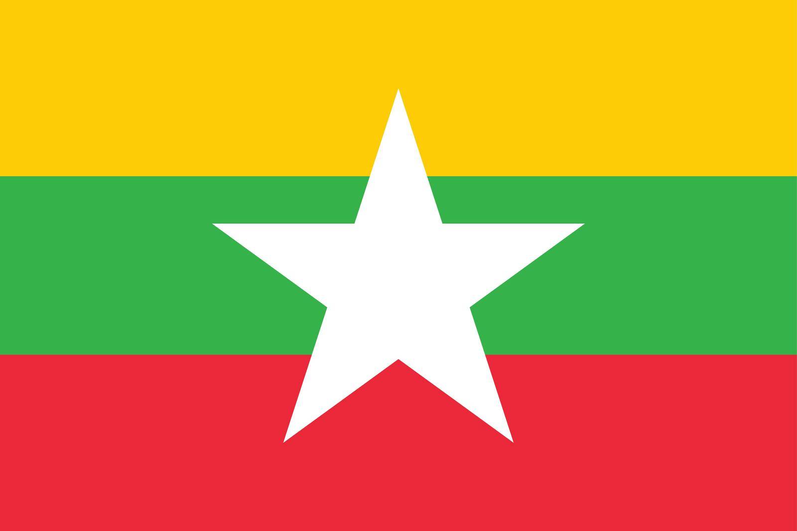 Flag of Myanmar vector illustration by siraanamwong