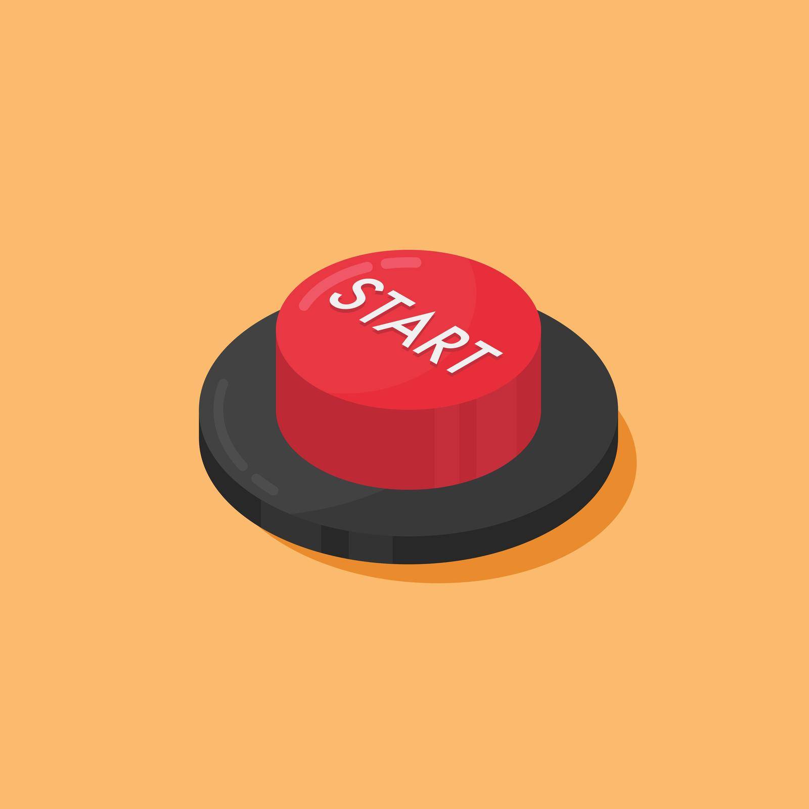 Red Start button by siraanamwong