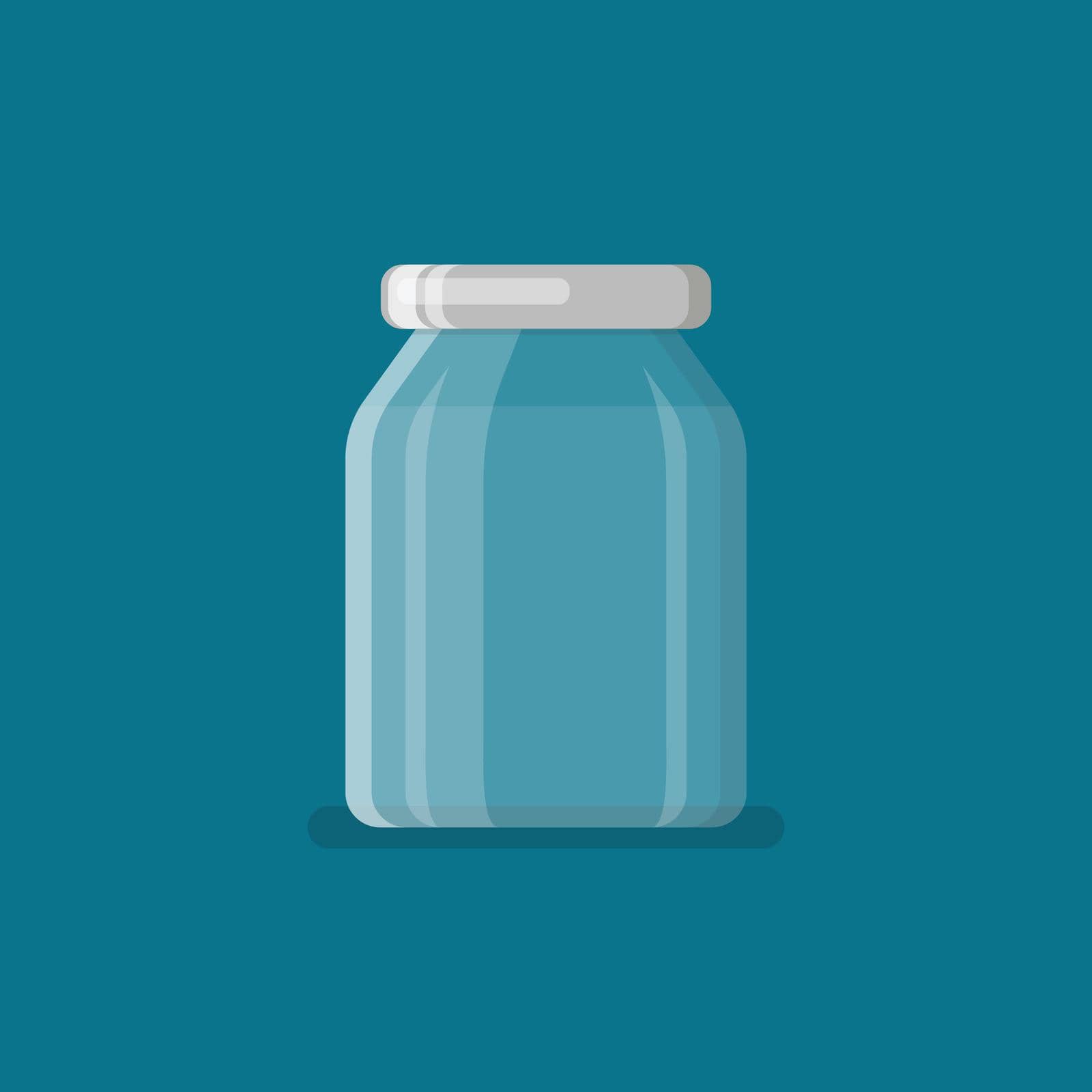 Jar in flat style. Vector illustration 