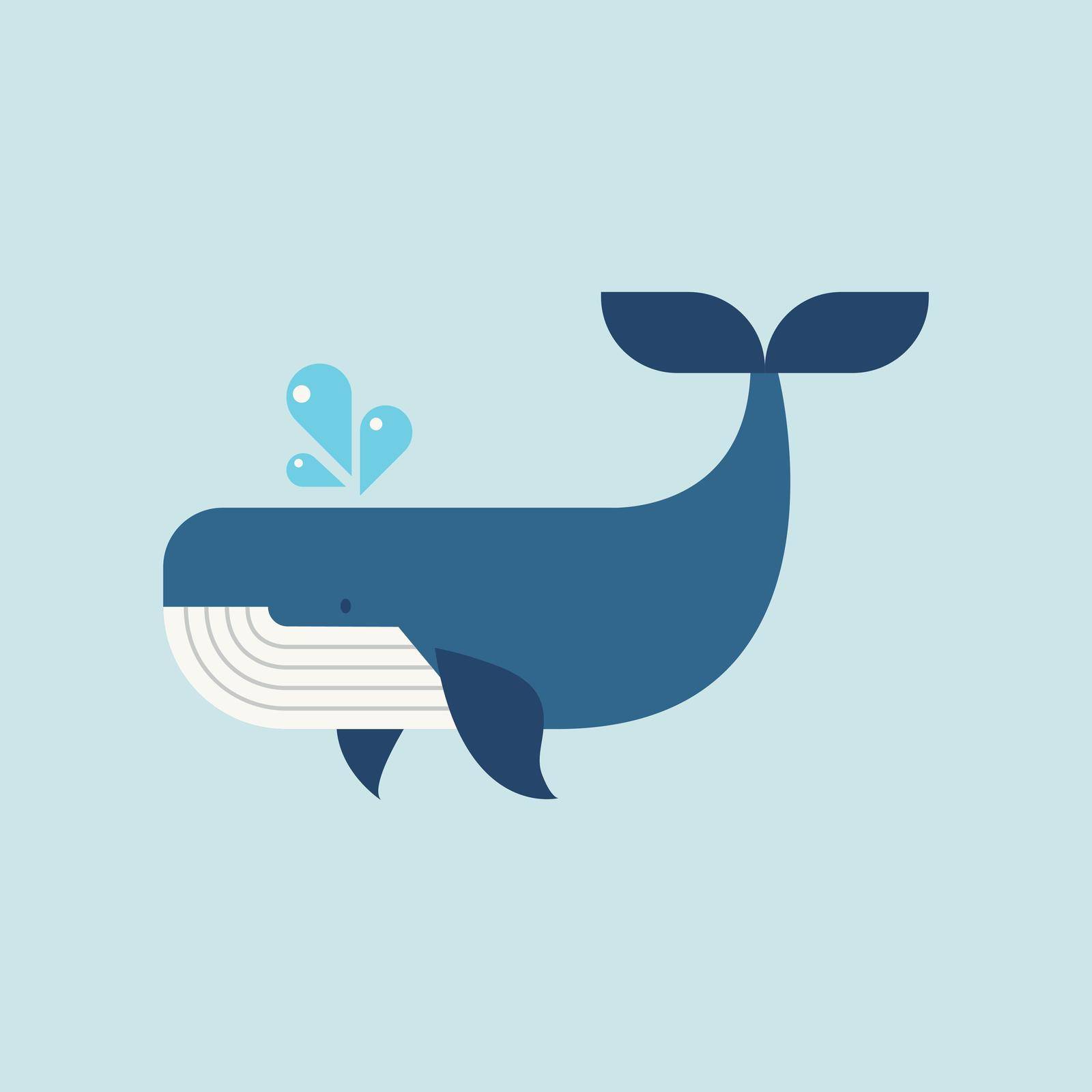 Whale in flat style by siraanamwong