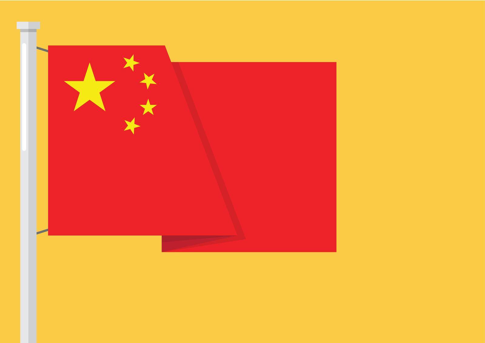 Flag of China with copyspace. Vector illustration