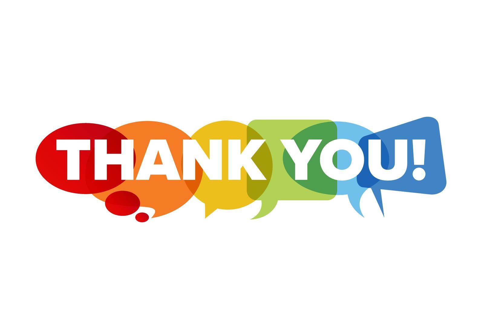 Thank you lettering template made from speech bubble by orson