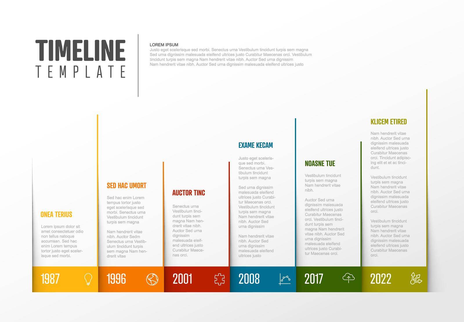 Infographic Timeline Template with corner pages and icons by orson