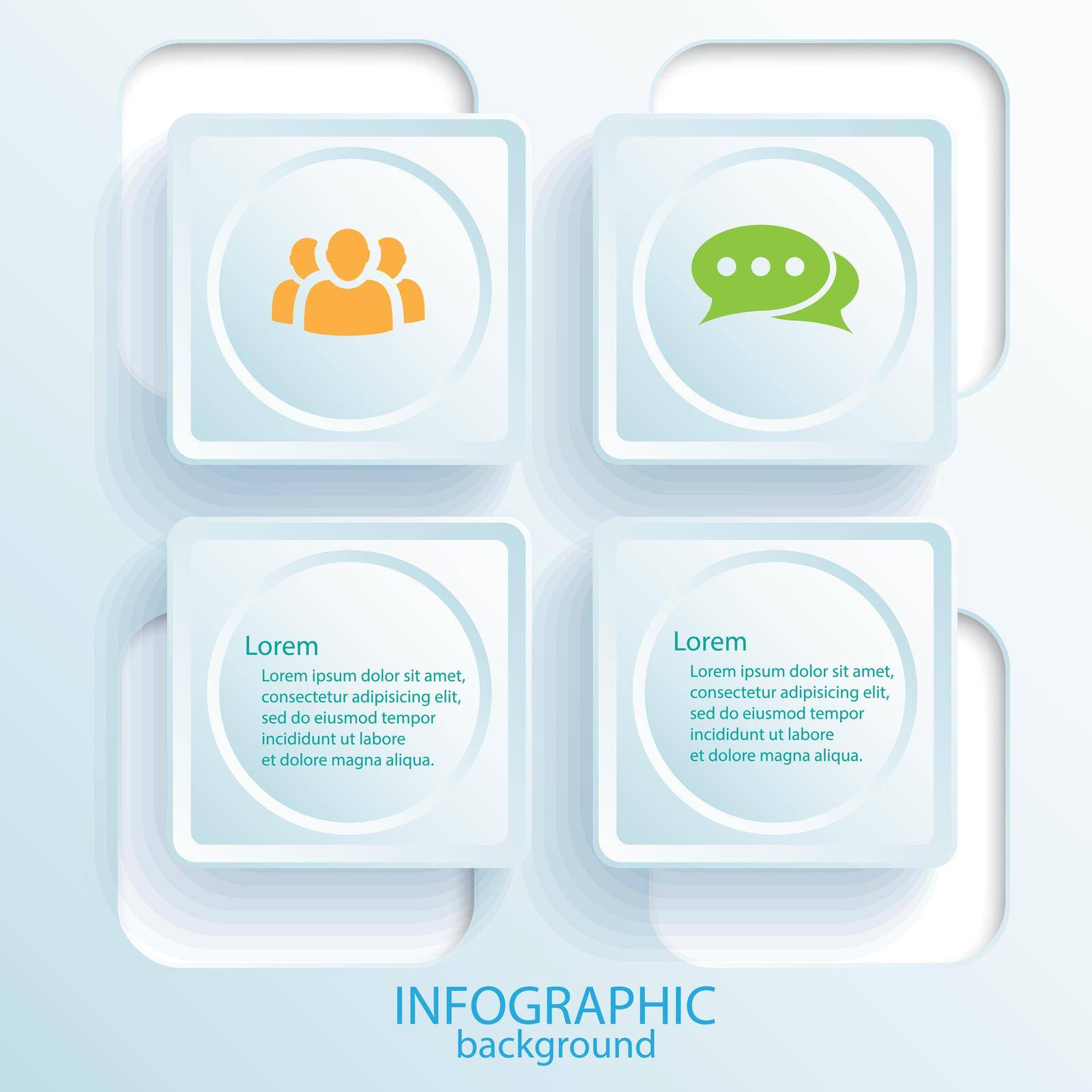 Abstract business infographic design concept with text web buttons and icons on light background vector illustration