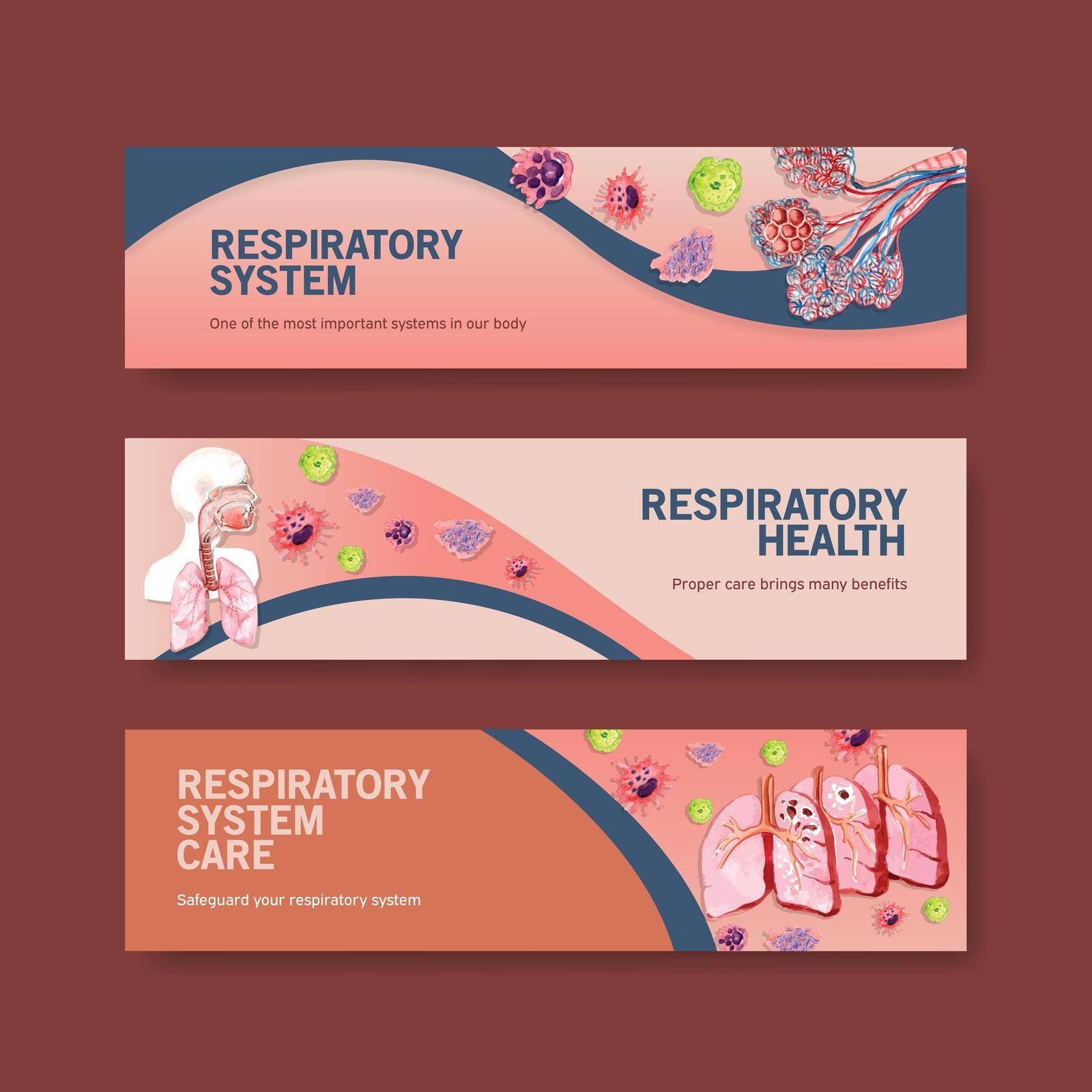respiratory banner design with Human Anatomy of Lung by Photographeeasia