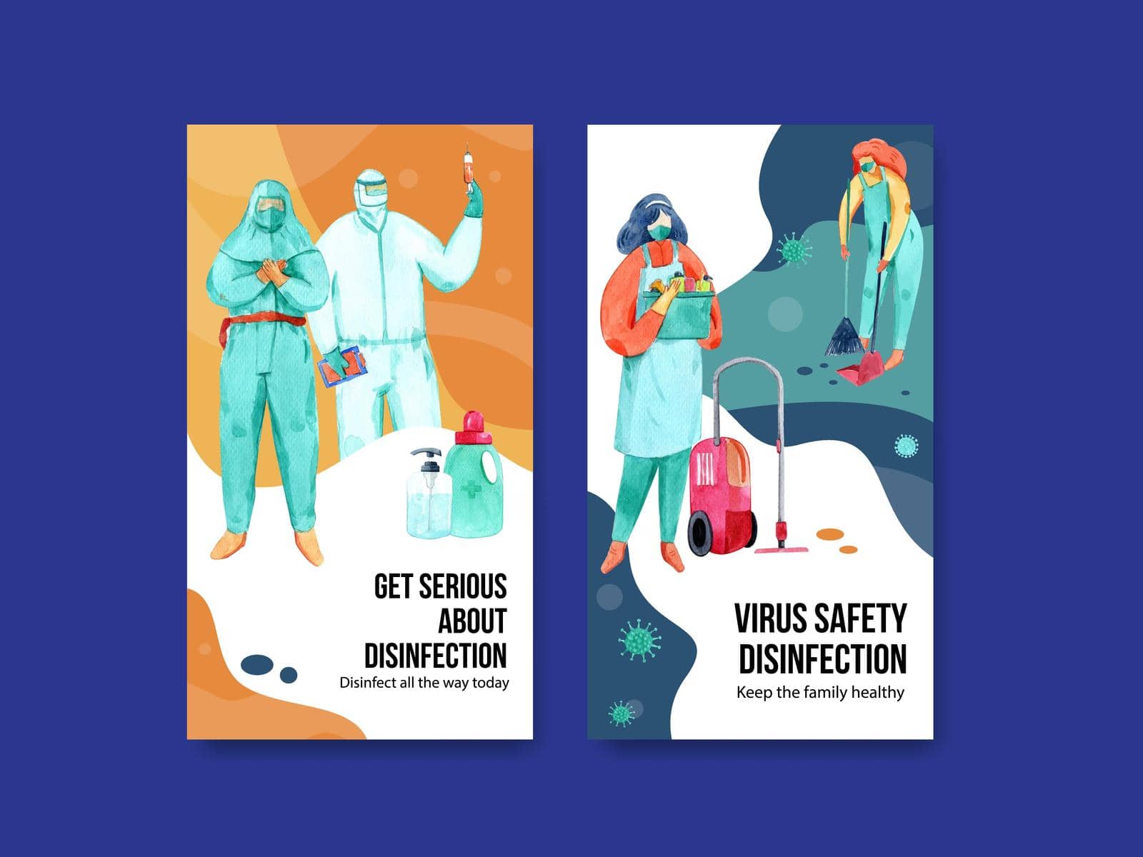 Disinfection instagram template design with spraying,cleaning,washing and disinfectant protect virus,bacteria by Photographeeasia