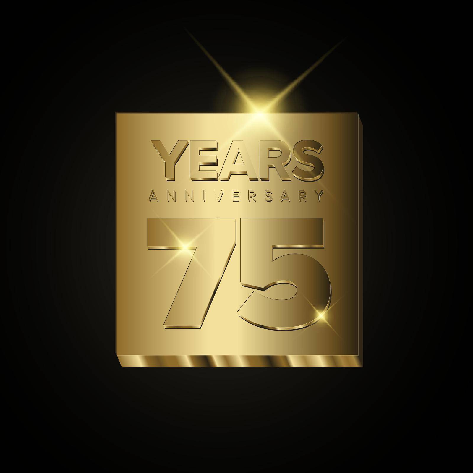75 years golden anniversary card template - poster template of  invitation card for event party 