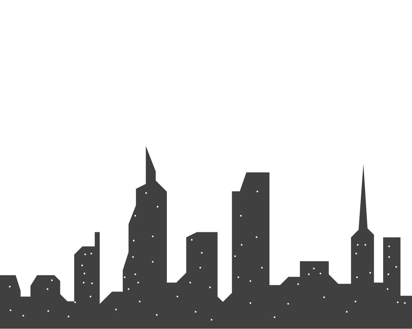 modern city skyline vector landscape illustration
