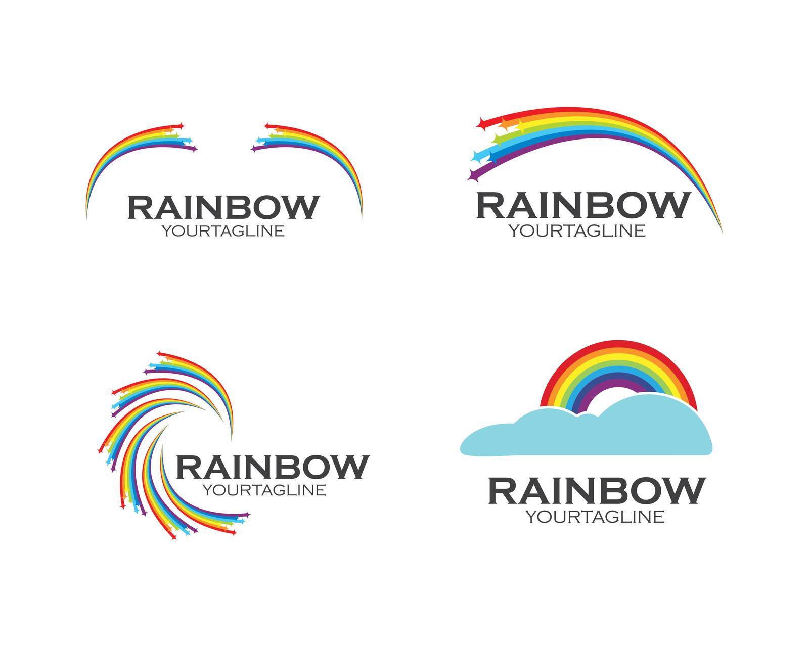 rainbow logo icon vector template design
