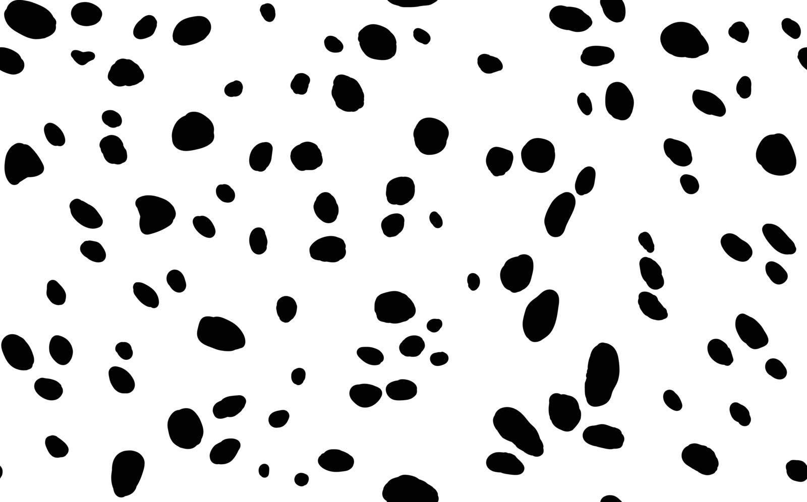 Abstract modern dalmatian fur seamless pattern. Animals trendy background. Black and white decorative vector illustration for print, card, postcard, fabric, textile. Modern ornament of stylized skin by allaku