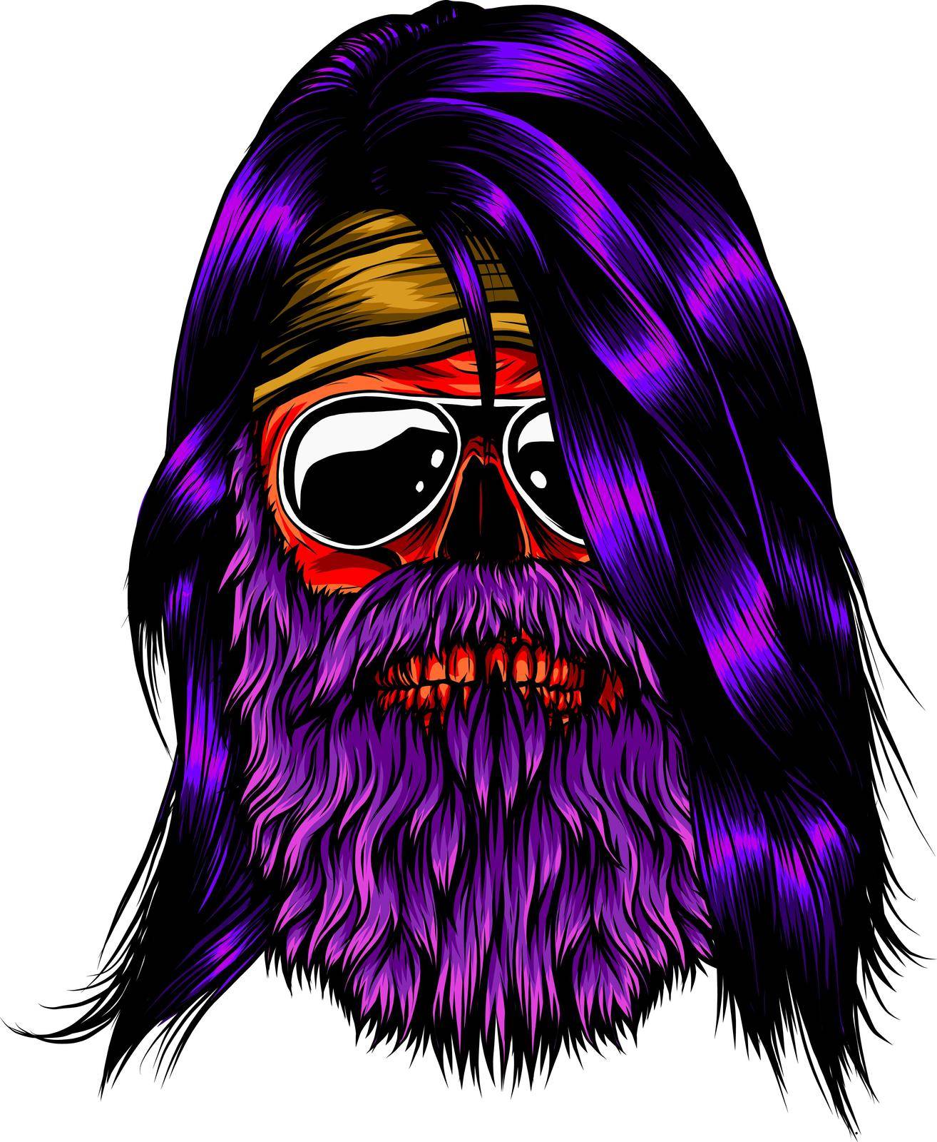 Bearded skull vector illustration design