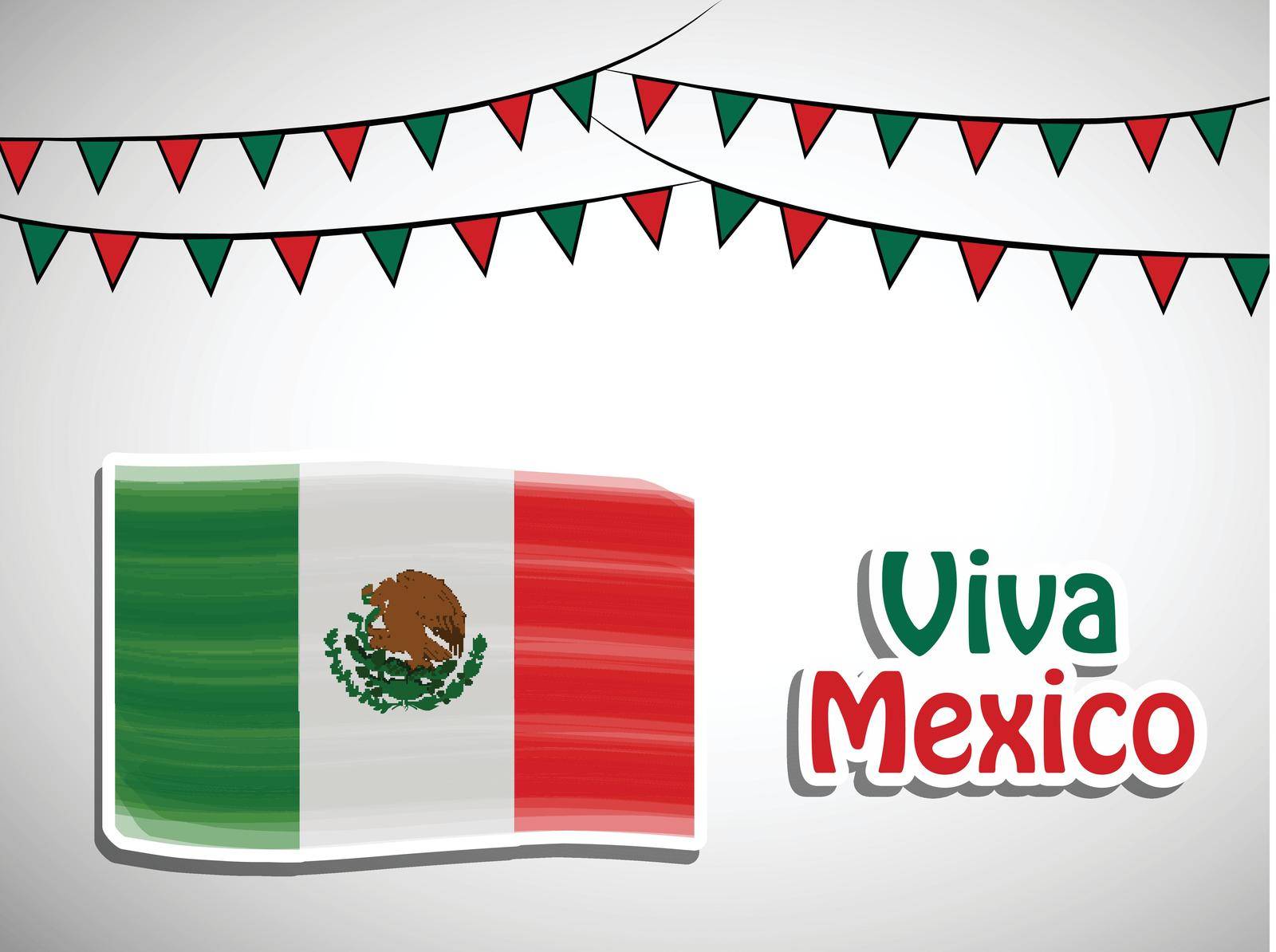 illustration of elements of Mexico Independence Day Background by vectorworld