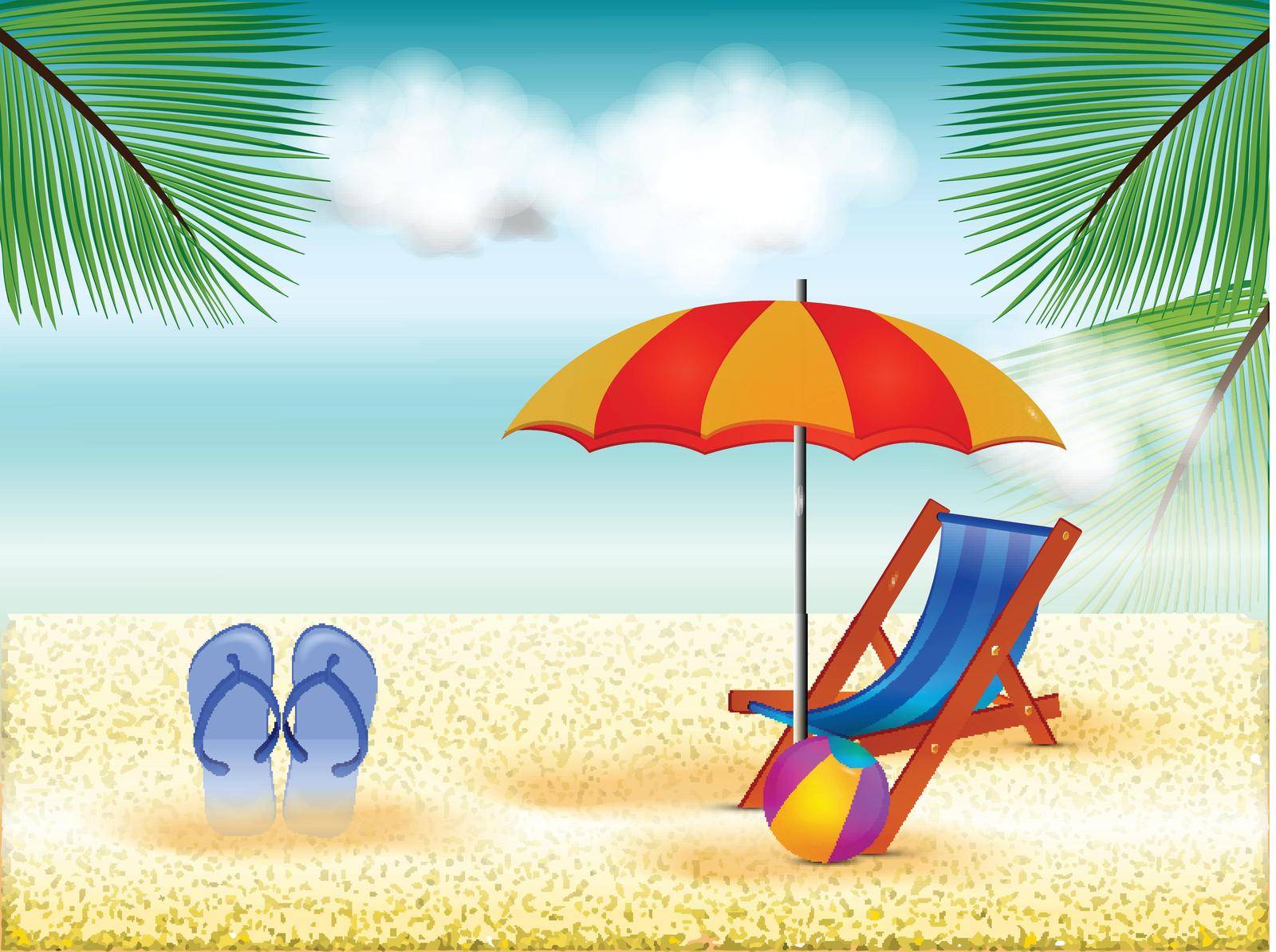 illustration of elements of Summer Season background