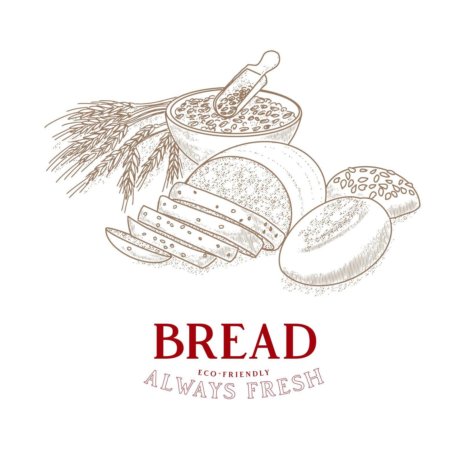 Bakery emblem in engraved style by GALA_art