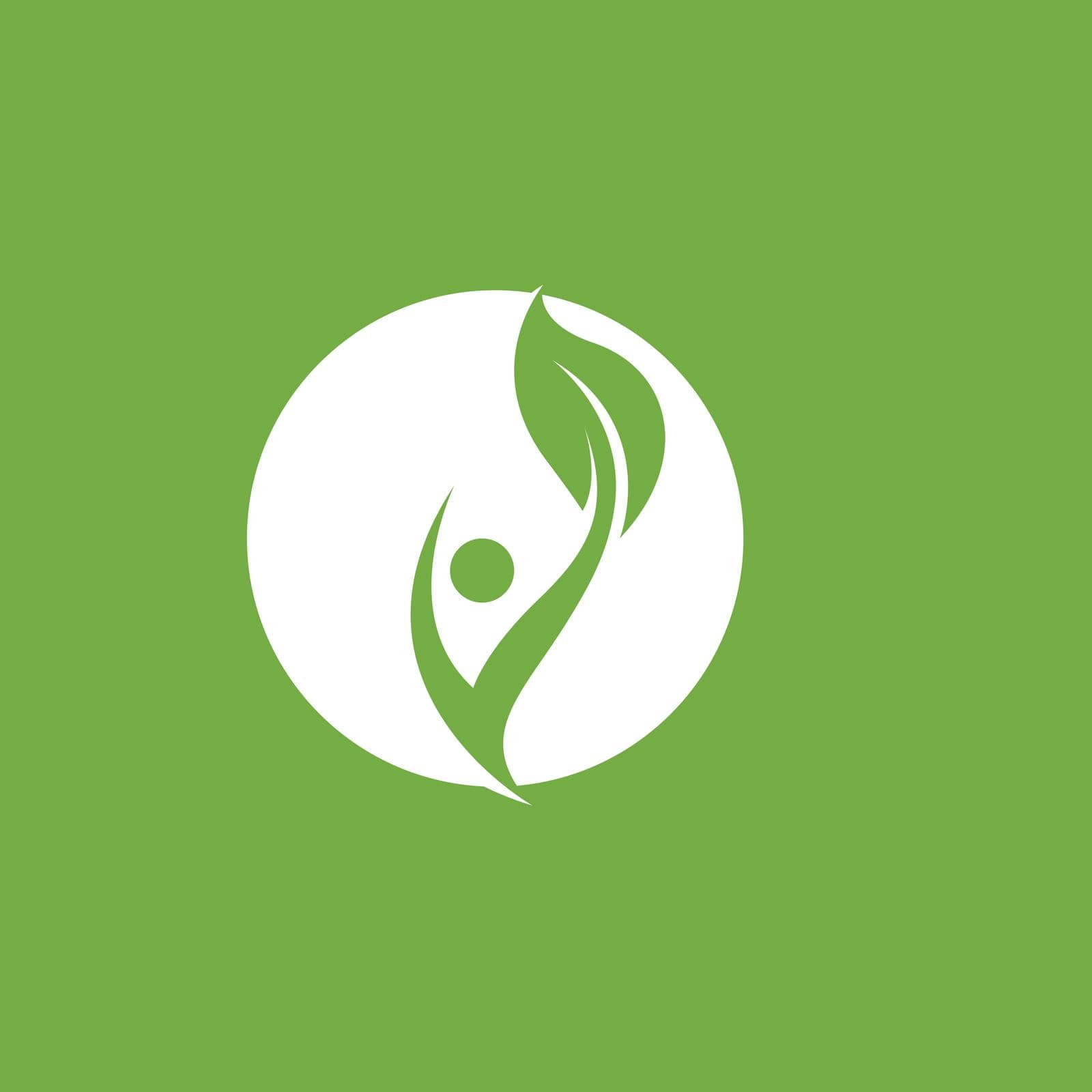 Leaf logo green nature vector image