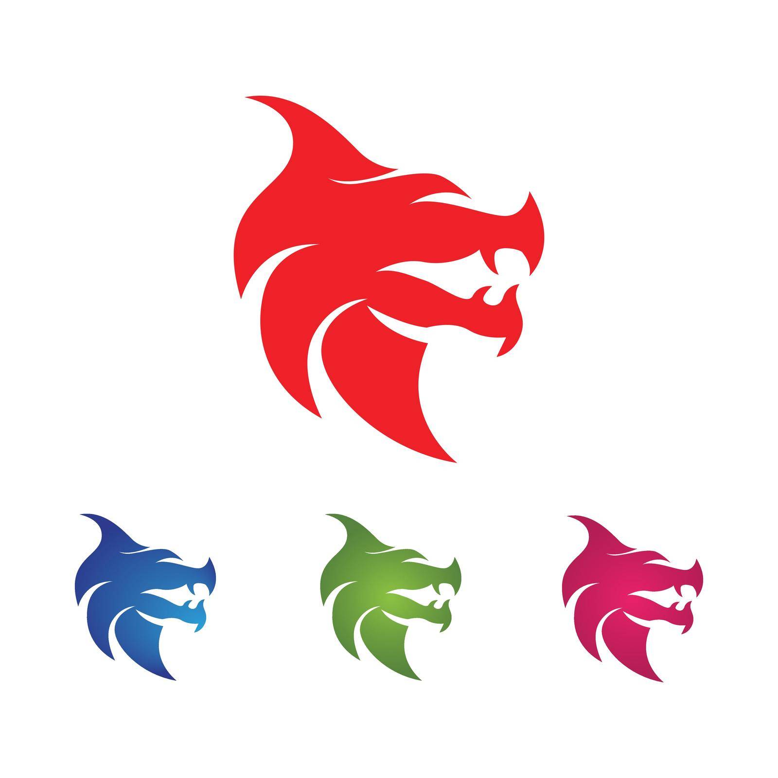 Dragon head vector image logo and symbol by Mrsongrphc