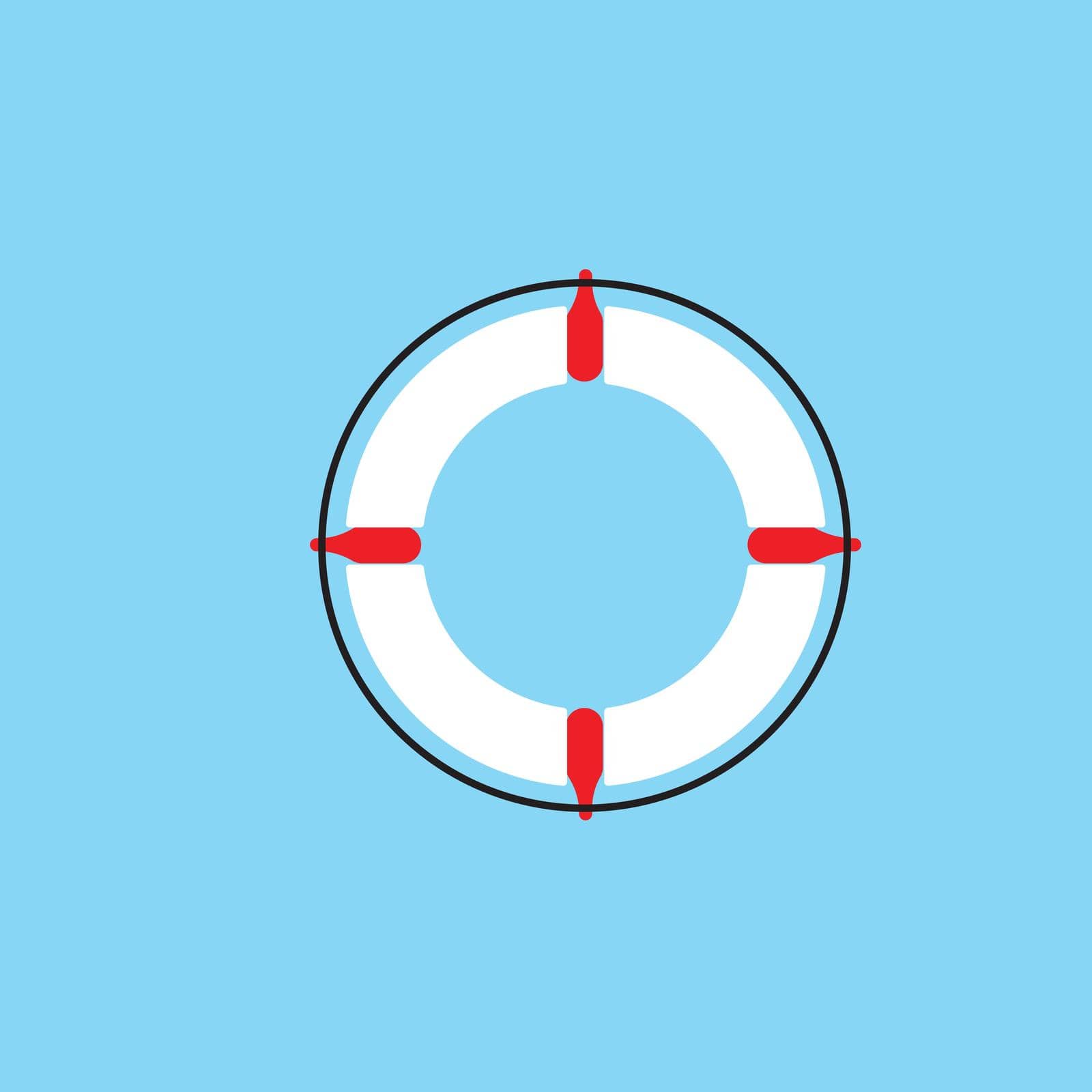 Lifebuoy logo icon vector ilustration template