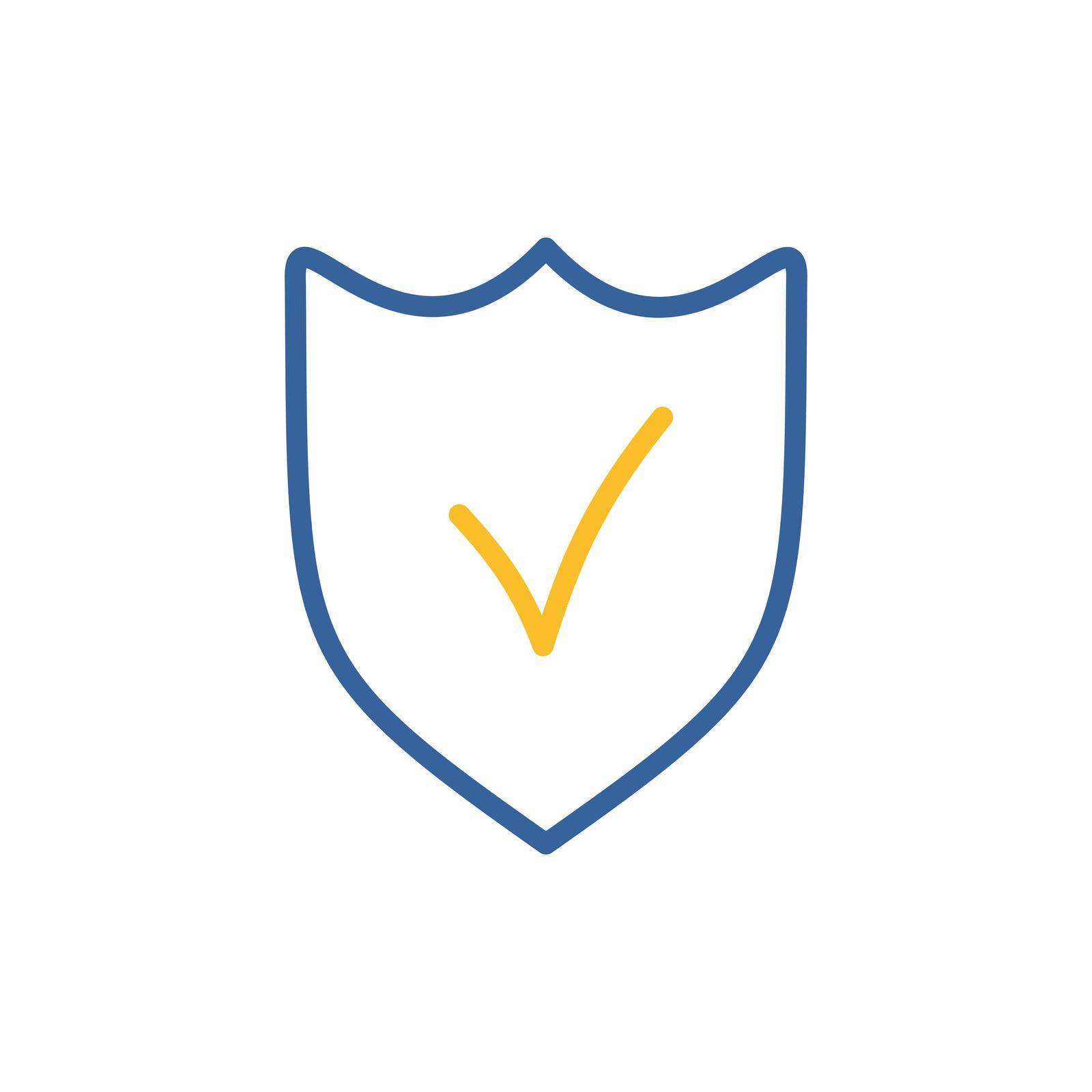 Best protection shield outline flat icon vector by nosik