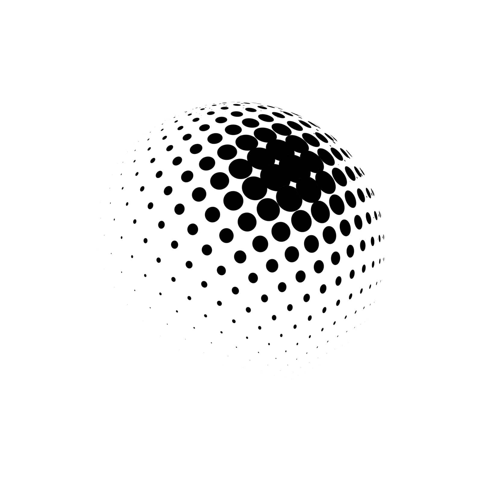 Halftone sphere dotted vector illustration. Circle halftone patterns dots logo. Globe vector illustration. by DmytroRazinkov