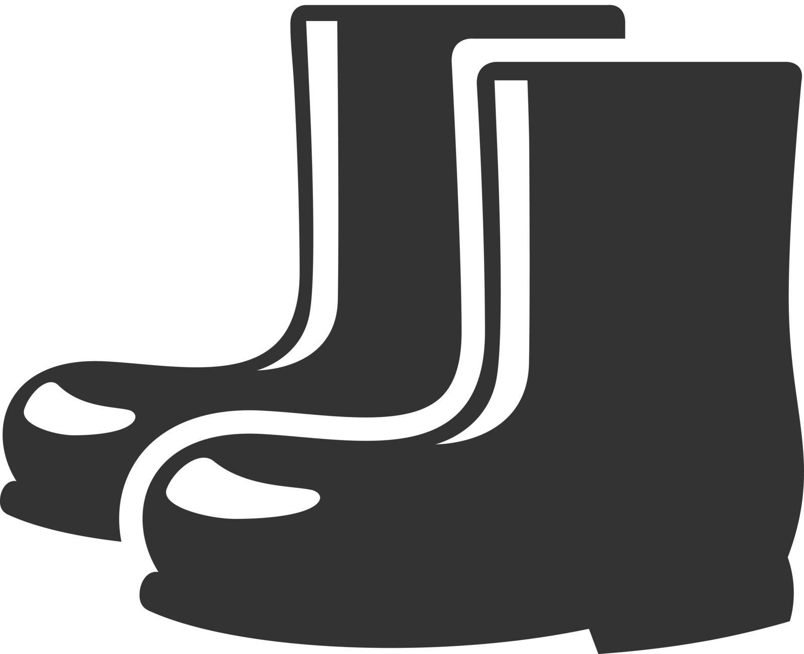 Wet boots icon in single color. Rain season weather protection