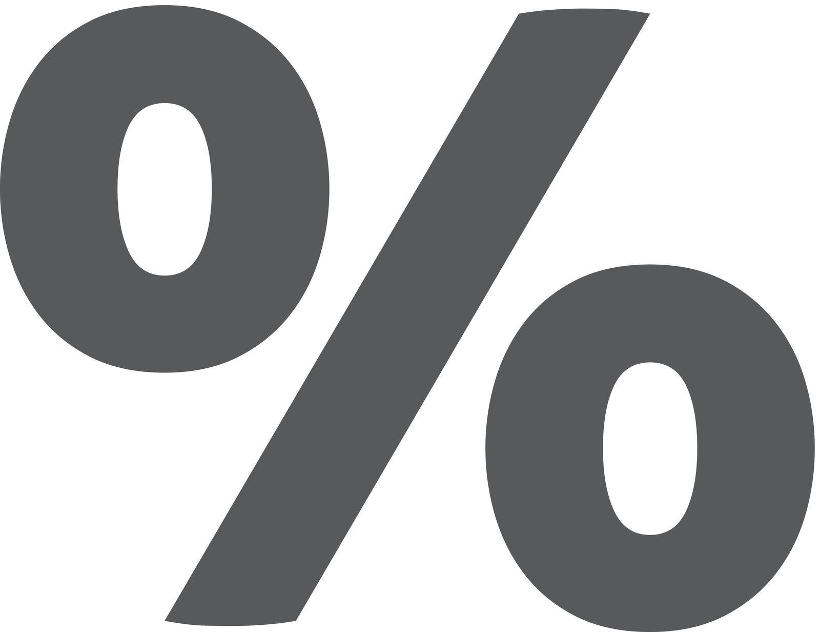 Percent symbol icon in single grey color. Math mathematic number student money