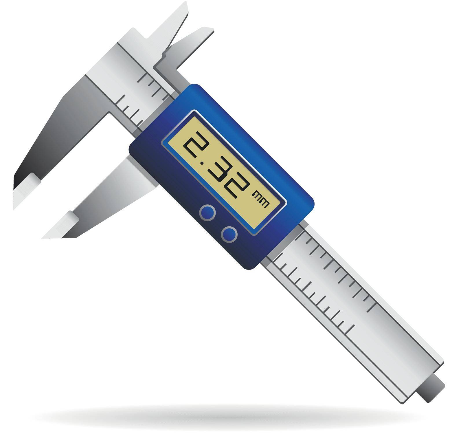 Digital caliper icon in color. Instrument equipment measurement