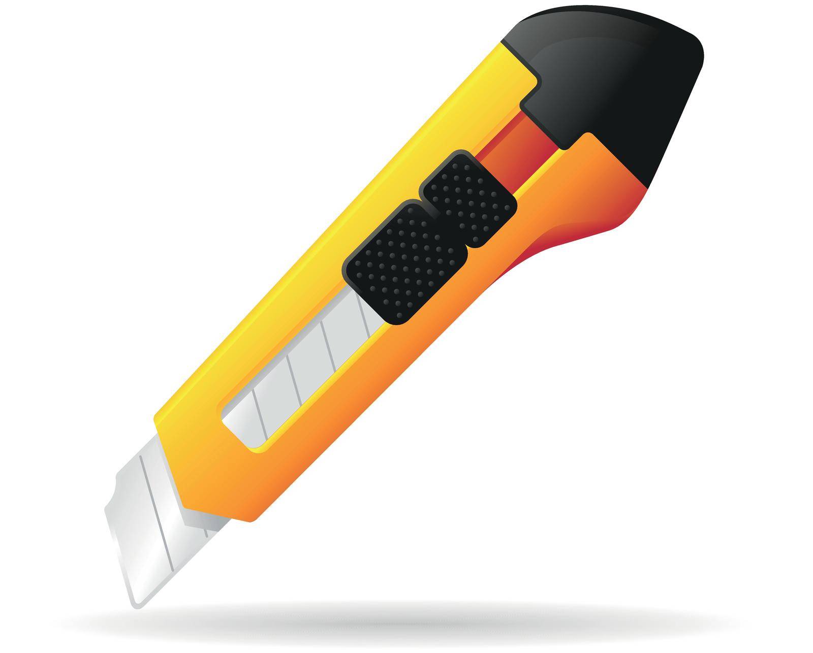 Cutter knife icon in color. Office tool craft