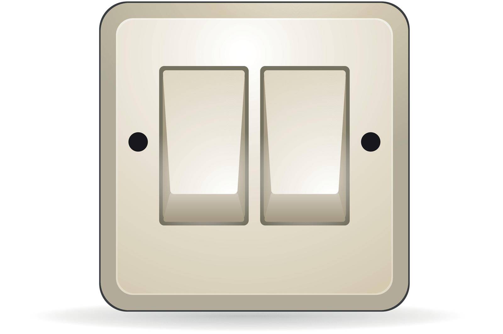 Electrical switch icon in color. On off button light lamp