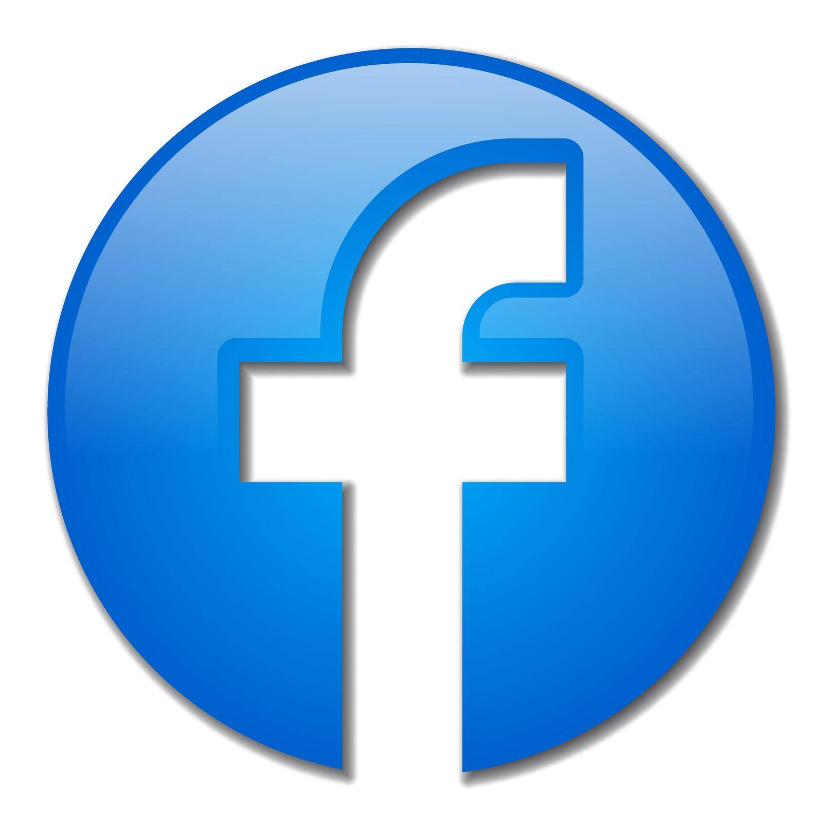 illustration of the facebook icon app on the white background