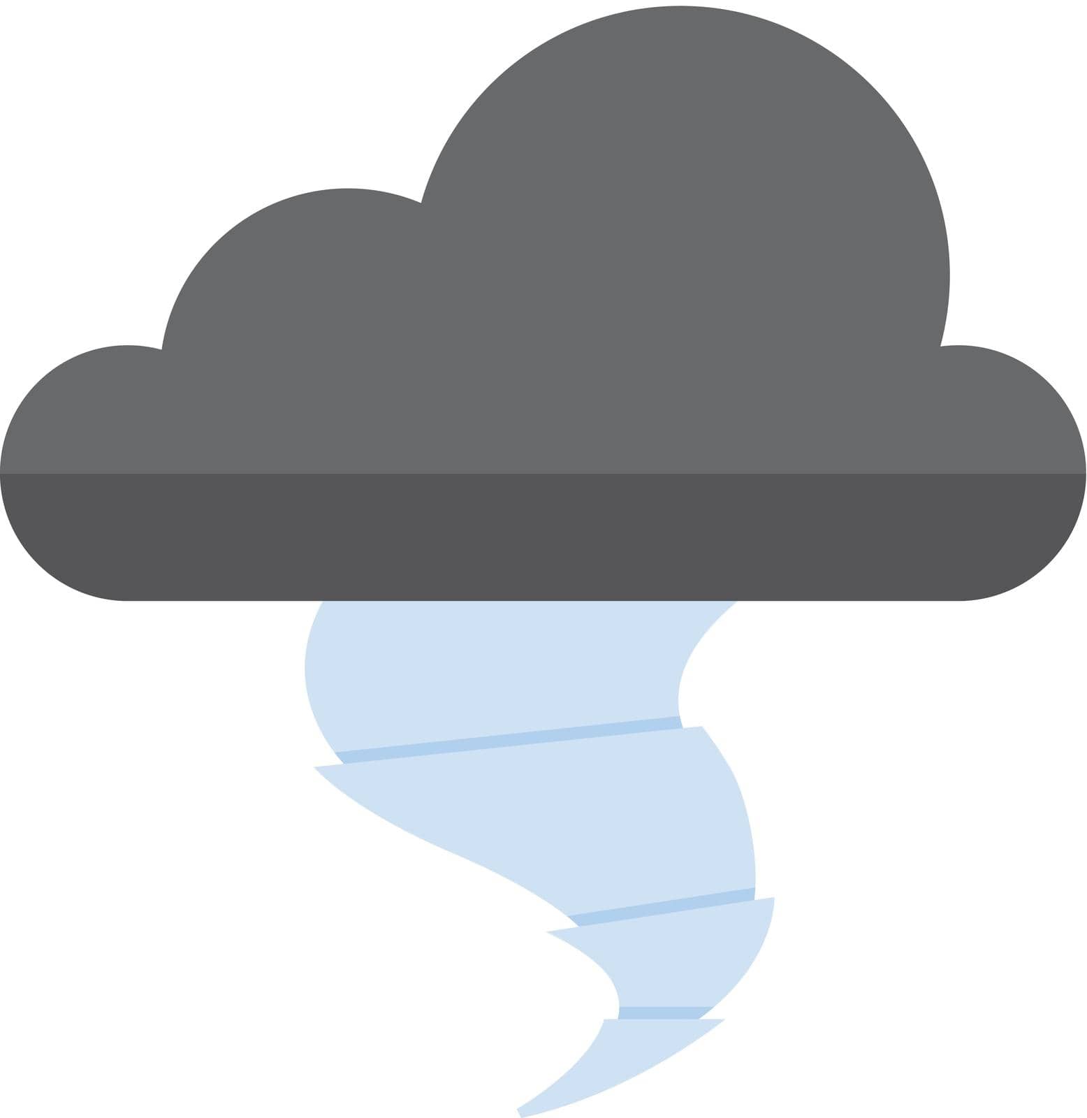 Storm icon in flat color style. Disaster tornado nature wind weather power