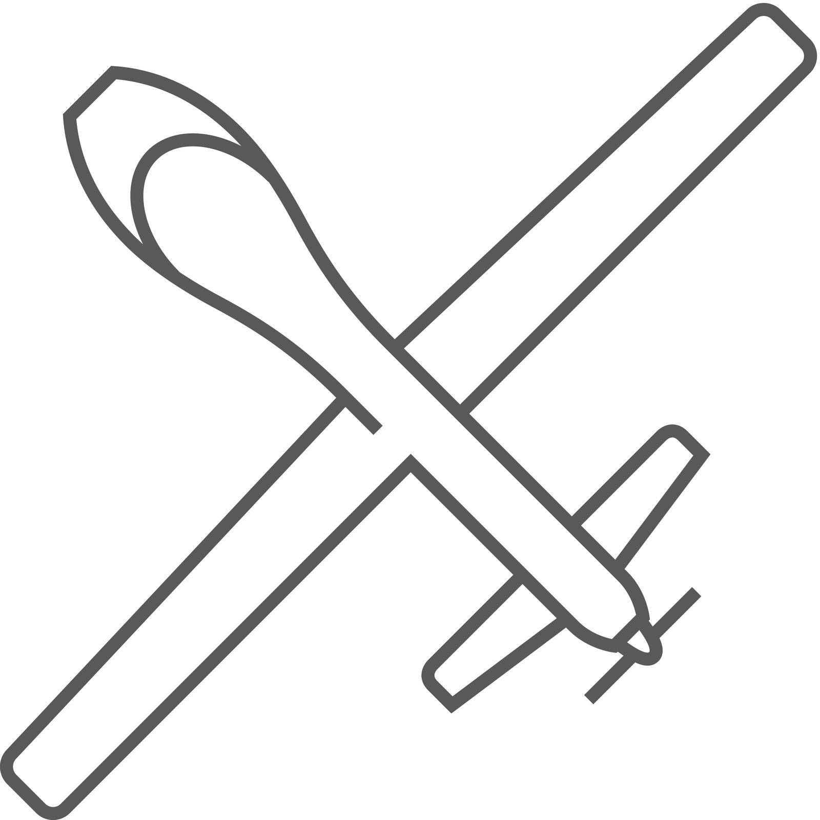Outline icon - Unmanned aerial vehicle by puruan