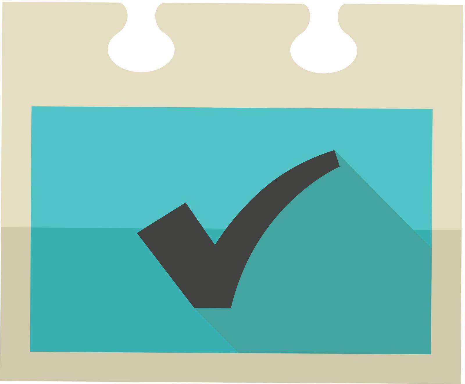 Checkmark icon in flat color style. Events organizer reminder schedule
