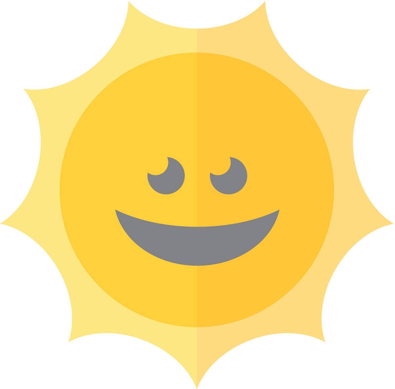 Weather forecast sunny icon in flat color style.