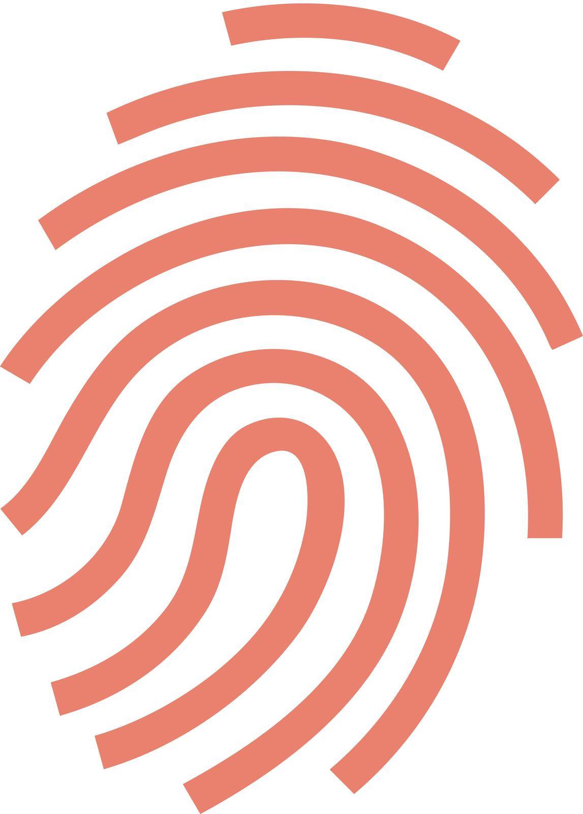 Fingerprint icon in flat color style. Science security crime anatomy identity
