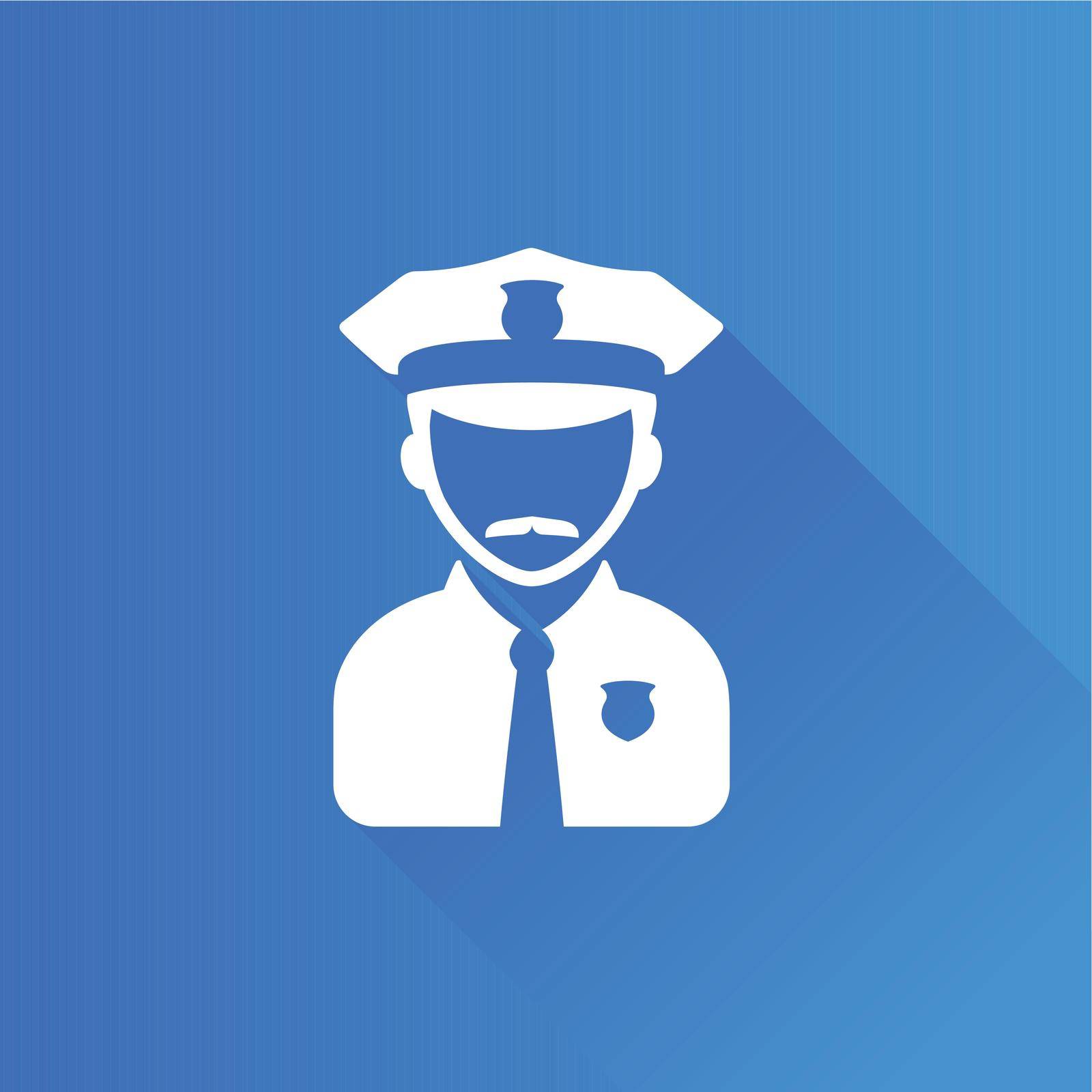 Police avatar icon in Metro user interface color style. People service security