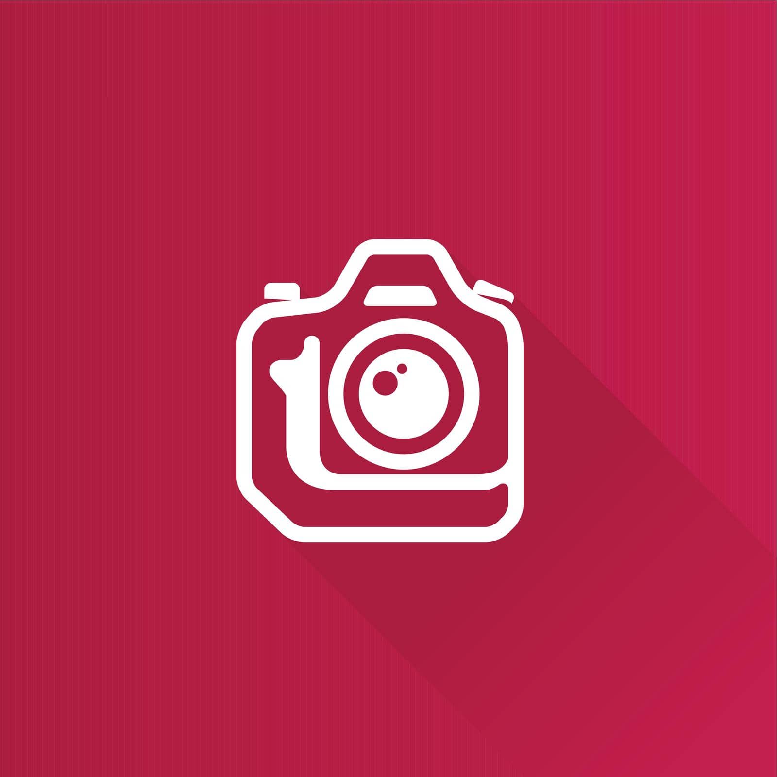 Camera icon in Metro user interface color style. Photography digital SLR