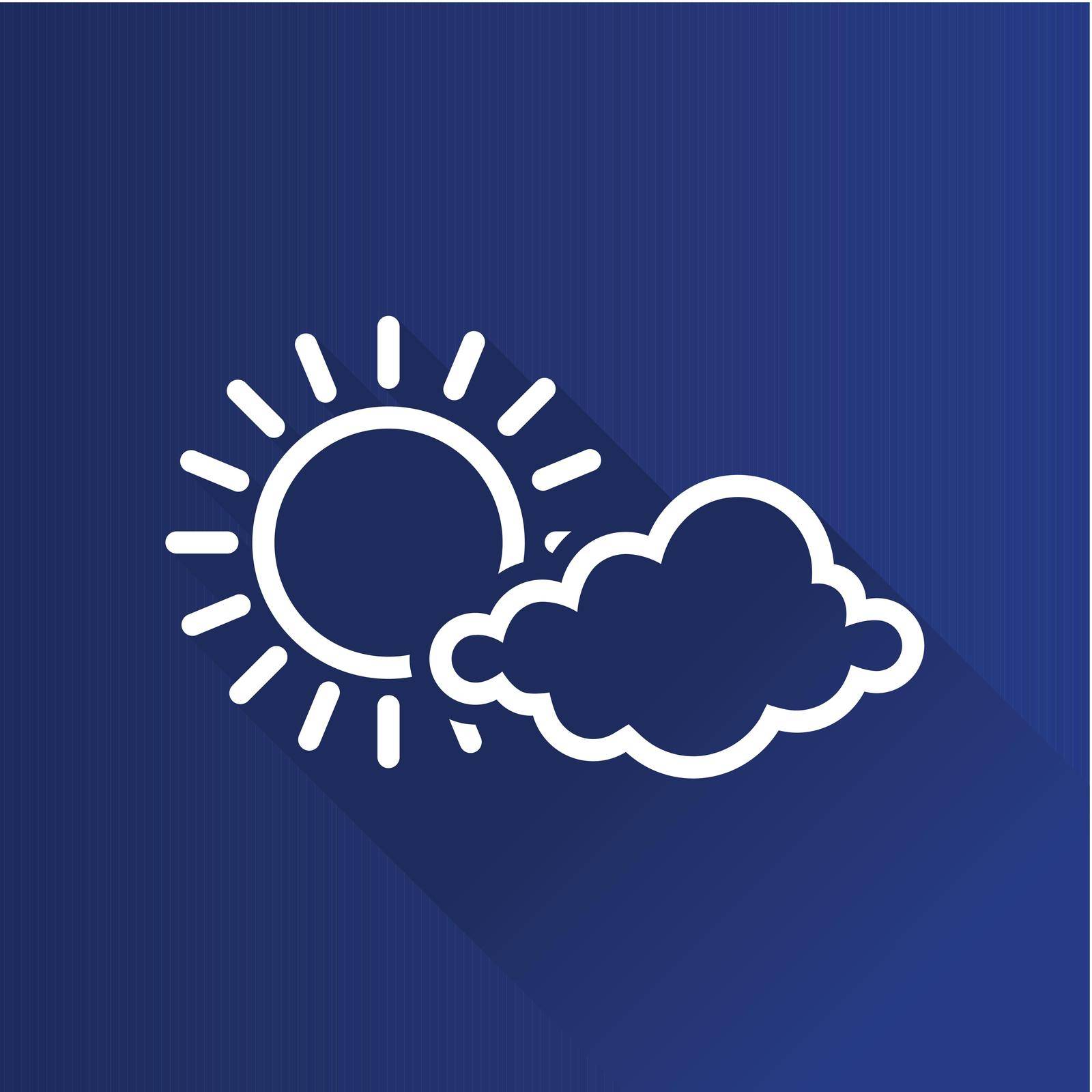 Weather forecast partly sunny icon in Metro user interface color style. Meteorology overcast