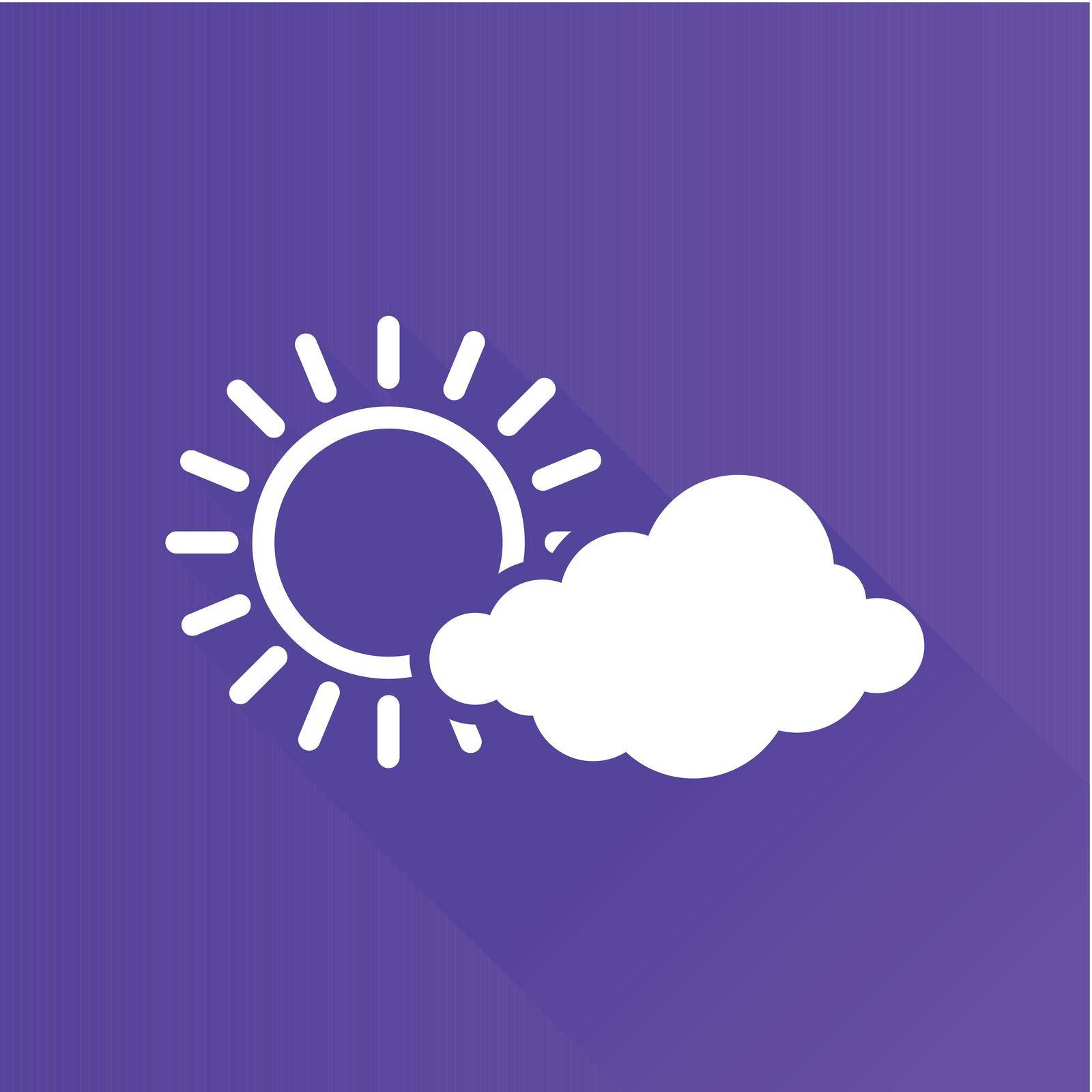 Weather forecast partly cloudy icon in Metro user interface color style. Meteorology overcast