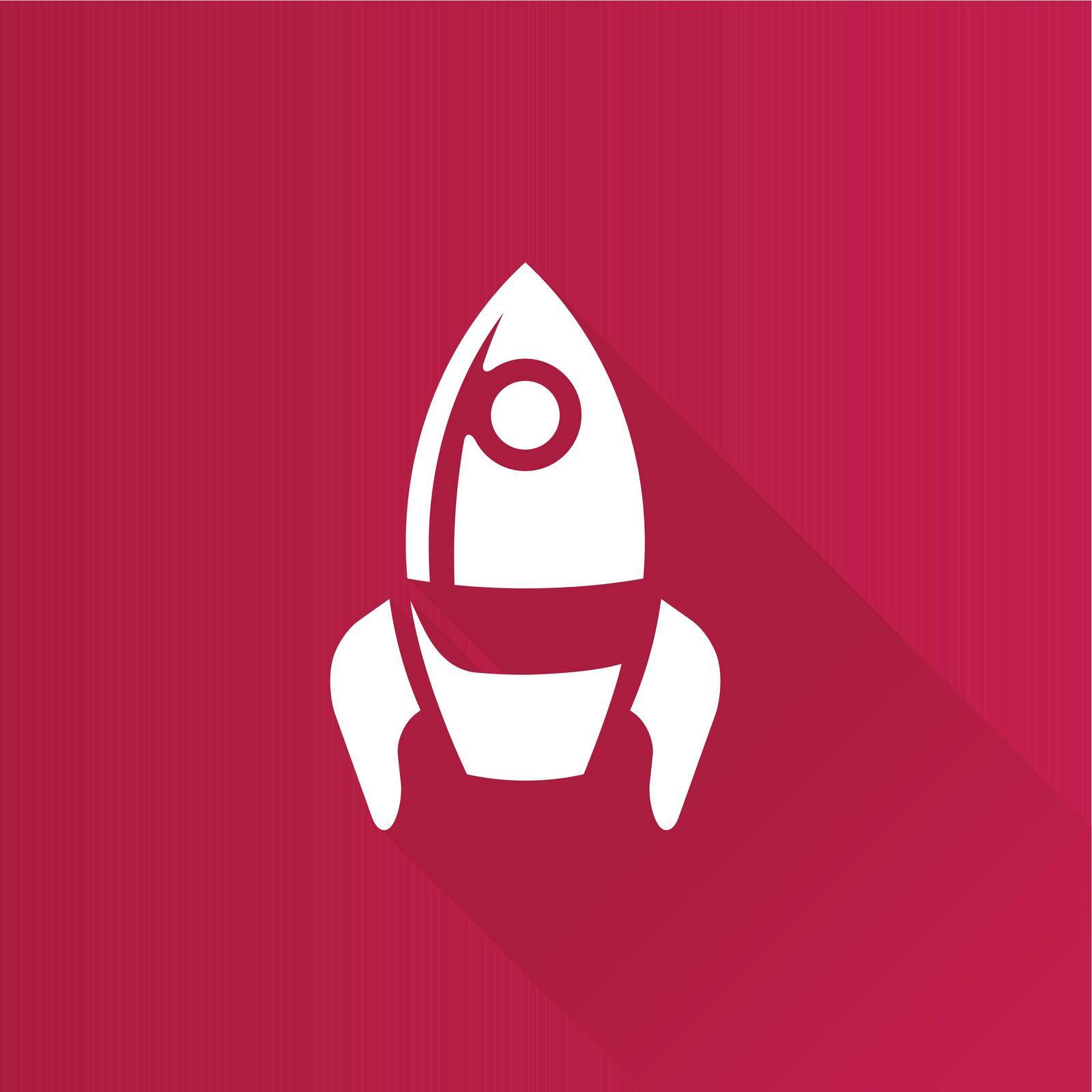 Rocket icon in Metro user interface color style. Launching startup