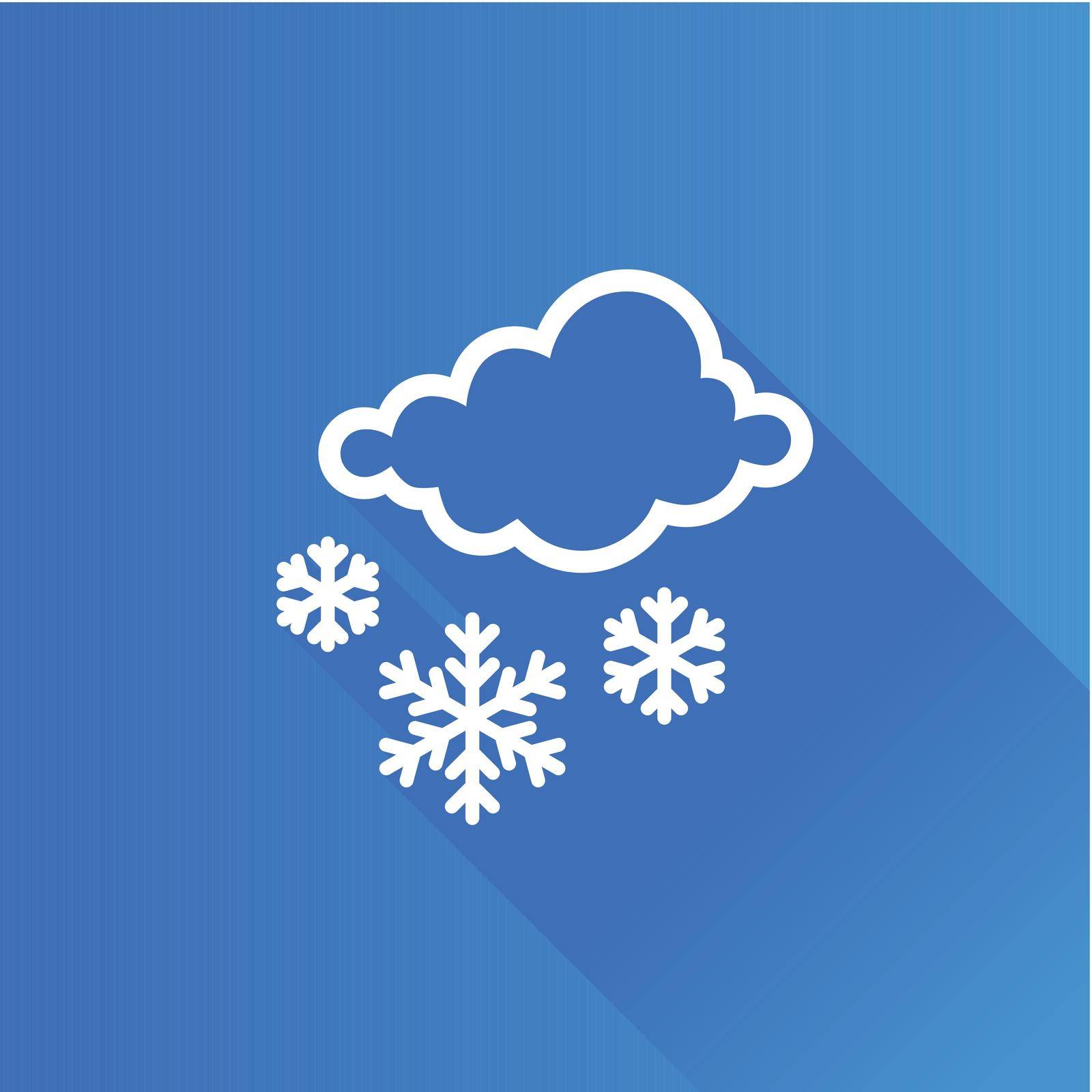 Weather overcast snowing icon in Metro user interface color style. snowflakes winter December
