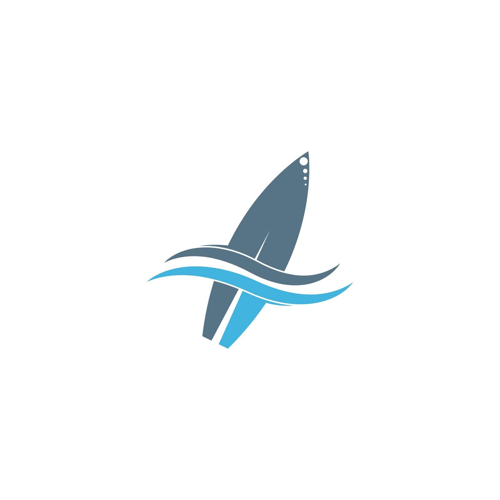 Surfing board icon logo design vector template by bellaxbudhong3
