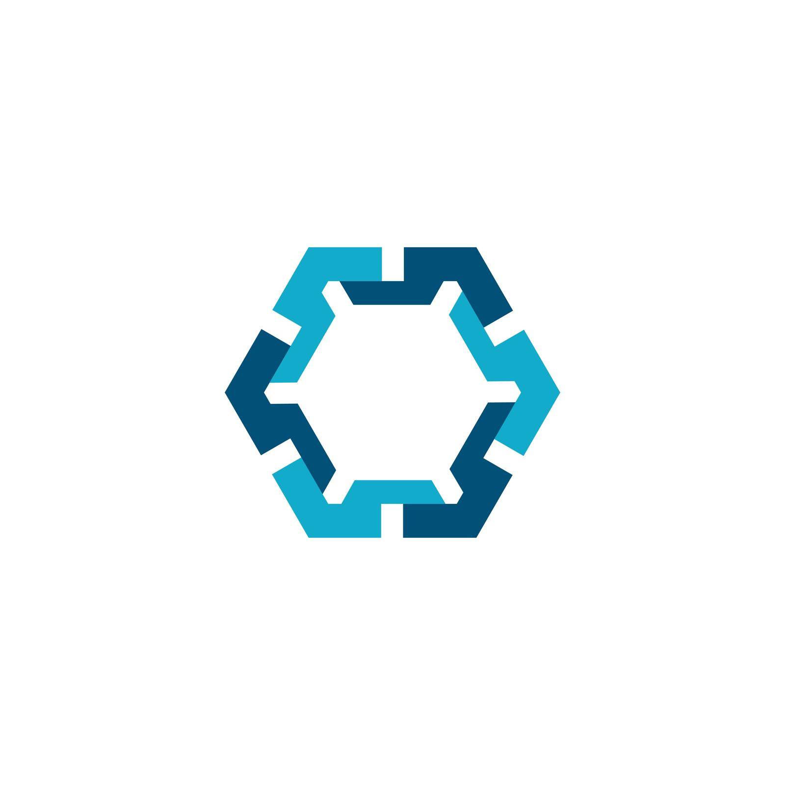 Hexagon logo business vector icon by Fat17
