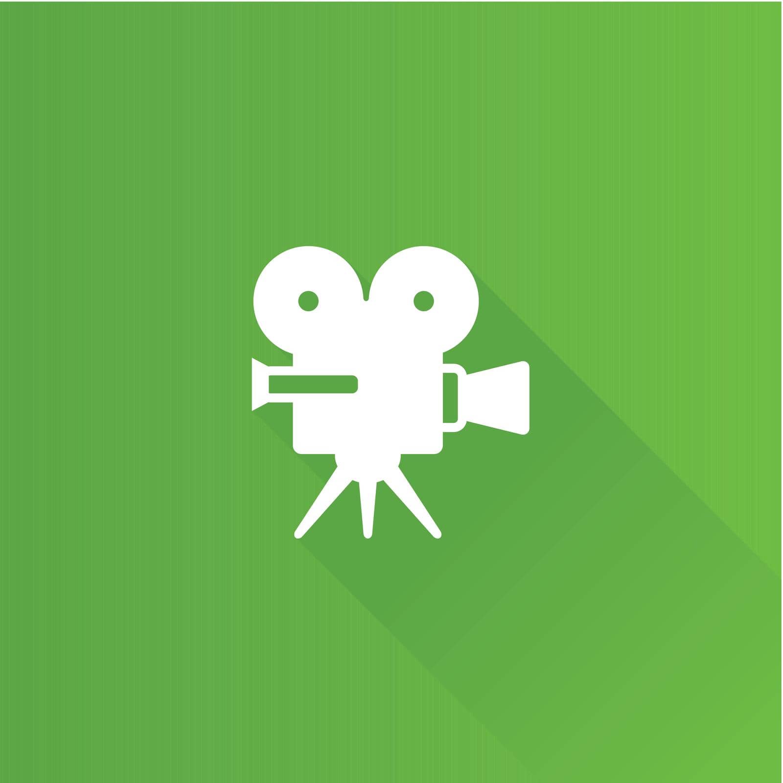 Movie camera icon in Metro user interface color style. Technology entertainment cinema recording