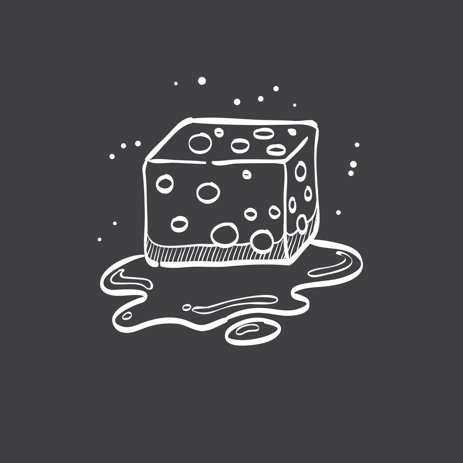 Sketch icon in black - Sponge cleaning by puruan