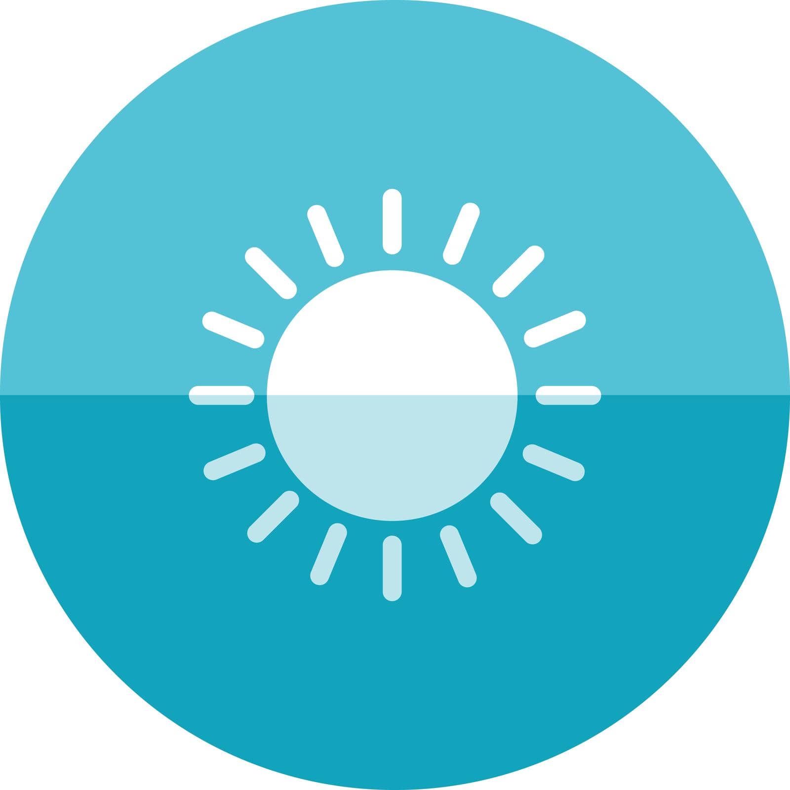 Weather forecast partly sunny icon in flat color circle style.
